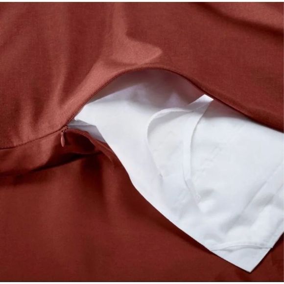 Casaluna Cashmere Blend Duvet Cover Set-FULL/QUEEN- Dark Clay - Picture 5 of 7